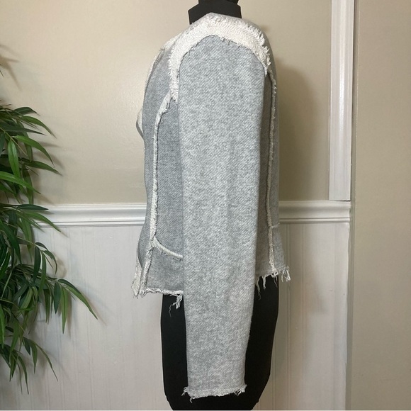 Lucky Lotus Raw Edge Avant Garde Moto Zip Up Jacket, size Medium - Picture 6 of 13